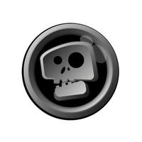 icono de calavera 3d vector