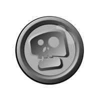 icono de calavera 3d vector