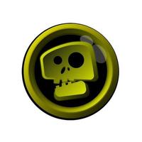 icono de calavera 3d vector