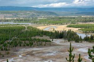 View of the Firehole River in Yellowstone National Park photo