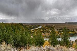 Scenic view of the Grand Teton National Park photo