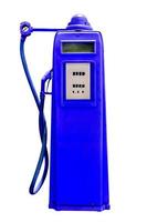 retro blue petrol gasoline pump isolated in white background,clipping path photo