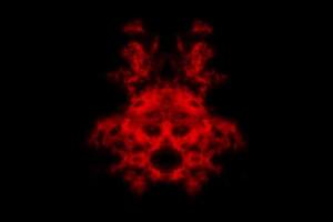Textured Smoke, Abstract red,isolated on black background photo