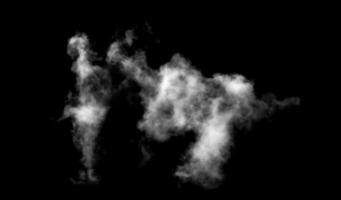 White cloud isolated on black background,Textured smoke,brush effect photo