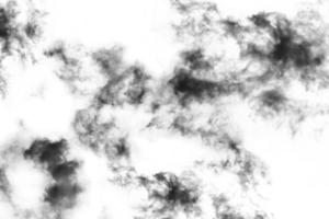 Humo texturizado,negro abstracto,aislado sobre fondo blanco. foto