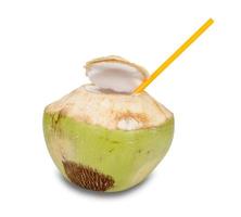 Coconut Water Drink  isolated on white background,clipping path photo