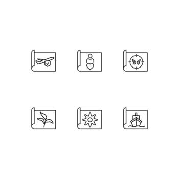 símbolos monocromáticos modernos para sitios web, aplicaciones, artículos, tiendas, anuncios. trazos editables. conjunto de íconos vectoriales con ícono de simple, usuario, alas, plantas, equipo, barco en hoja de papel vector