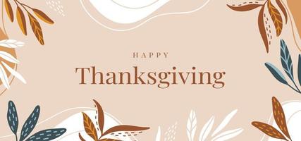 Background with colorful autumn leaves and text Happy Thanksgiving vector