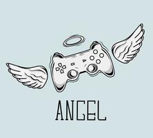 vector de ilustración del controlador de juego, ángel de juego, perfecto para imprimir, etc.