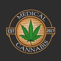 vector de ilustración de cannabis medicinal perfecto para imprimir, etc.