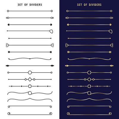 Set of modern dividers. vector illustration