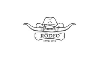 Vintage retro texas rodeo cowboy, Western Country Emblem Texas Logo design vector