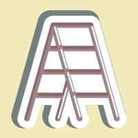 Sticker Stepladder. suitable for Paint Art Tools symbol. simple design editable. design template vector. simple illustration vector