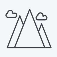 Icon Mountain. suitable for Summer symbol. line style. simple design editable. design template vector. simple illustration vector