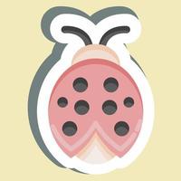 Sticker Ladybug. suitable for Garden symbol. simple design editable. design template vector. simple illustration vector