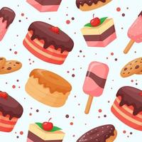 Dessert Food Seamless Pattern vector