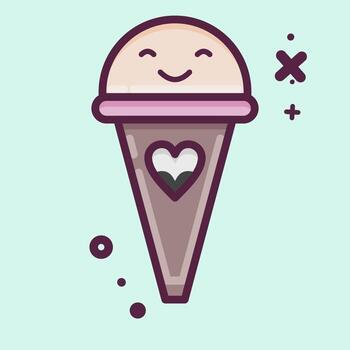Icon Ice Cream. suitable for Summer symbol. MBE style. simple design editable. design template vector. simple illustration vector