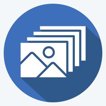 Icon Gallery. suitable for Paint Art Tools symbol. long shadow style. simple design editable. design template vector. simple illustration vector