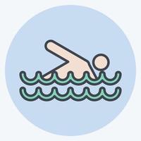 Icon Swimming. suitable for Summer symbol. color mate style. simple design editable. design template vector. simple illustration vector