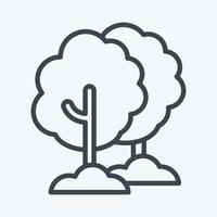 árbol de iconos adecuado para el símbolo del jardín. estilo de línea diseño simple editable. vector de plantilla de diseño. ilustración sencilla