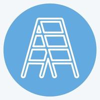 escalera de tijera de icono. adecuado para el símbolo de herramientas de arte de pintura. estilo de ojos azules. diseño simple editable. vector de plantilla de diseño. ilustración sencilla