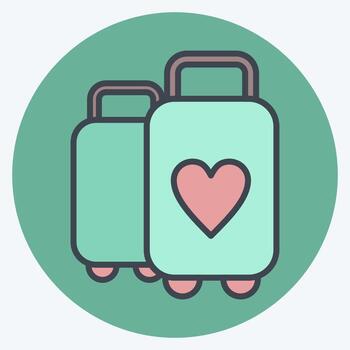 Icon Suitcase. suitable for Summer symbol. color mate style. simple design editable. design template vector. simple illustration vector