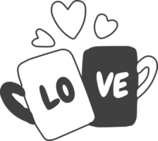 love and valentine illustration on transparent background png