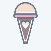 helado de icono. adecuado para el símbolo de verano. estilo garabato. diseño simple editable. vector de plantilla de diseño. ilustración sencilla