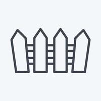 Icon Fence. suitable for Garden symbol. line style. simple design editable. design template vector. simple illustration vector