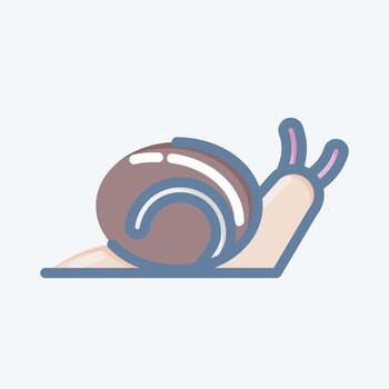 Icon Snail. suitable for Garden symbol. doodle style. simple design editable. design template vector. simple illustration vector