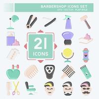 Icon Set Barbershop. suitable for education symbol. flat style. simple design editable. design template vector. simple illustration vector