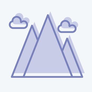 Icon Mountain. suitable for Summer symbol. two tone style. simple design editable. design template vector. simple illustration vector