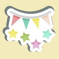 Sticker Party. suitable for Summer symbol. simple design editable. design template vector. simple illustration vector