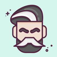 icono de bigote y barba. adecuado para el símbolo de la barbería. estilo mbe. diseño simple editable. vector de plantilla de diseño. ilustración sencilla