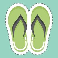 Sticker line cut Flip Flops. suitable for Summer symbol. simple design editable. design template vector. simple illustration vector