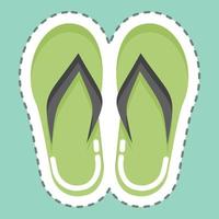 chanclas con corte de línea adhesiva. adecuado para el símbolo de verano. diseño simple editable. vector de plantilla de diseño. ilustración sencilla