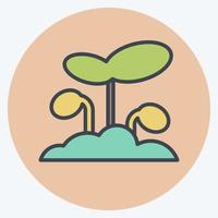 Icon Sprout. suitable for Garden symbol. color mate style. simple design editable. design template vector. simple illustration vector