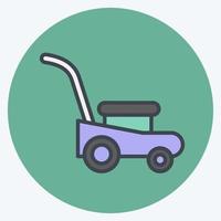 Icon Mower. suitable for Garden symbol. color mate style. simple design editable. design template vector. simple illustration vector