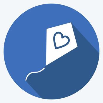 Icon Kite. suitable for Summer symbol. long shadow style. simple design editable. design template vector. simple illustration vector