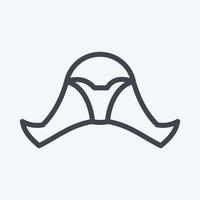 Icon Detachable Hood. suitable for sportswear symbol. line style. simple design editable. design template vector. simple illustration vector