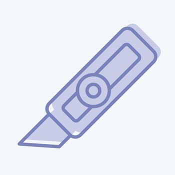 Icon Cutter Knife. suitable for Paint Art Tools symbol. two tone style. simple design editable. design template vector. simple illustration vector