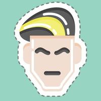 Sticker line cut Haircut. suitable for Barbershop symbol. simple design editable. design template vector. simple illustration vector