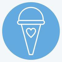 helado de icono. adecuado para el símbolo de verano. estilo de ojos azules. diseño simple editable. vector de plantilla de diseño. ilustración sencilla