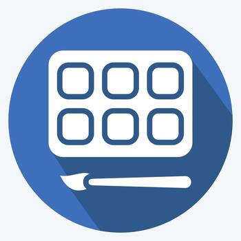 Icon Watercolor. suitable for Paint Art Tools symbol. long shadow style. simple design editable. design template vector. simple illustration vector