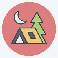 campamento de iconos. adecuado para el símbolo de verano. estilo compañero de color. diseño simple editable. vector de plantilla de diseño. ilustración sencilla