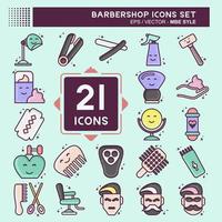 Icon Set Barbershop. suitable for education symbol. MBE style. simple design editable. design template vector. simple illustration vector