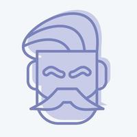 icono de bigote y barba. adecuado para el símbolo de la barbería. estilo de dos tonos. diseño simple editable. vector de plantilla de diseño. ilustración sencilla