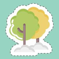 Sticker line cut Tree. suitable for Garden symbol. simple design editable. design template vector. simple illustration vector