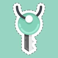 clip de llave de corte de línea de etiqueta. adecuado para el símbolo de ropa deportiva. diseño simple editable. vector de plantilla de diseño. ilustración sencilla