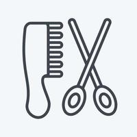 peluquería icono. adecuado para el símbolo de la barbería. estilo de línea diseño simple editable. vector de plantilla de diseño. ilustración sencilla